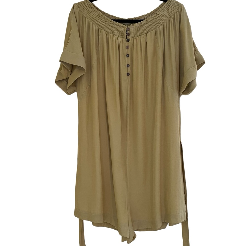 Thread Mustard Yellow Stretch Shoulder Romper M NEW